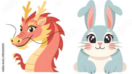 Chinese zodiac flat style vector