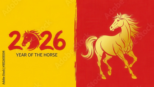 Celebrating 2026 year of the horse with vibrant colors