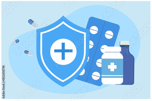 Medical care and health care concept vector illustration