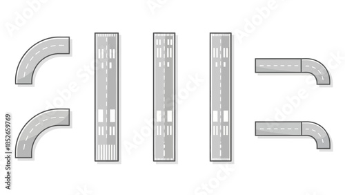 Detailed Overhead View of Roadway and Junction Elements for Urban Design