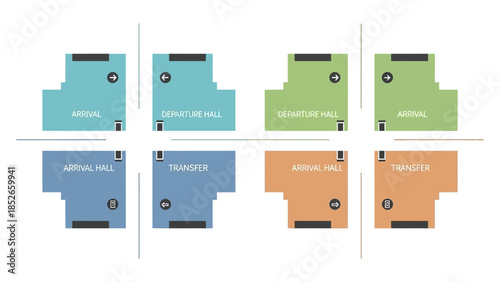 Airport Terminal Layout A Colorful Visual Guide to Arrivals, Departures, and Transfers