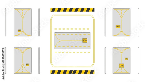 Airport Runway Markings Taxiway and Stop Bar Illustration