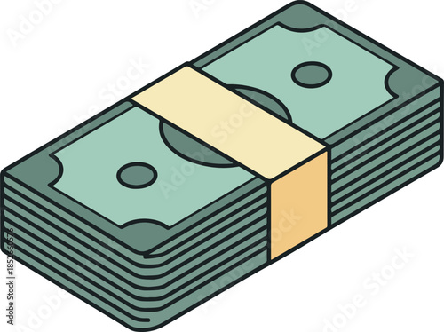 Money Stack Isolated Object...