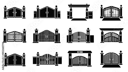 Various gate designs in black and white