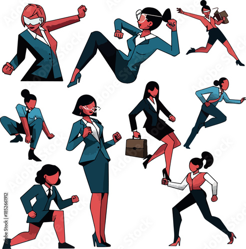 Pixel Art Business Women in...