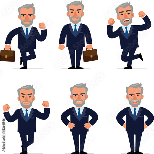 Pixel Art Businessman 6 Pos...