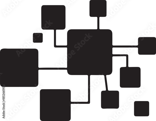 Network of connected squares, symbolizing relationships and data flow