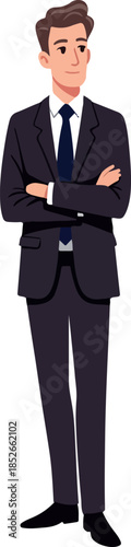 Pixel Art Businessman In Da...