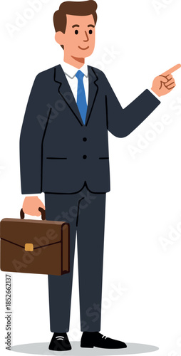 Pixel Art Businessman In Su...