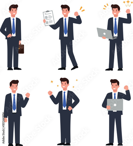 Pixel Art Businessman Vecto...