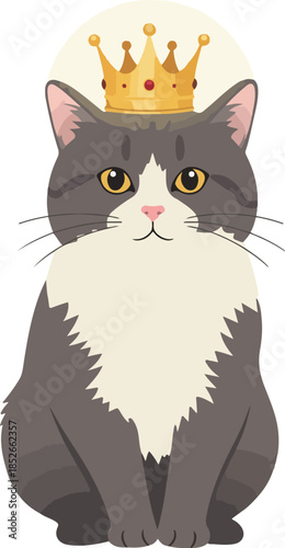 Pixel Art Cat King Sitting ...