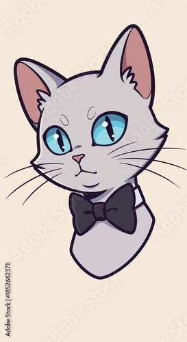 Pixel Art Cat Portrait Blue...