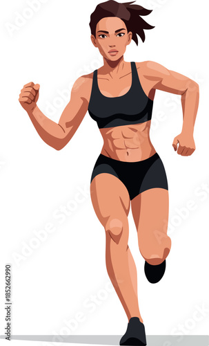 Pixel Art Fit Woman Running...