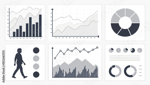 Collection of modern business infographic elements and charts
