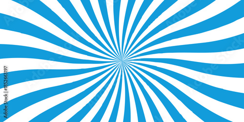 sunburst pattern blue and white background design. Vintage sunrays illustration swirl line. sun beam vector banner design pop art comic burst gradient concept pattern.