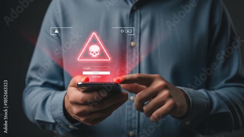 Wallpaper Mural Cybersecurity Threat on Mobile Device - A Warning Sign. Torontodigital.ca