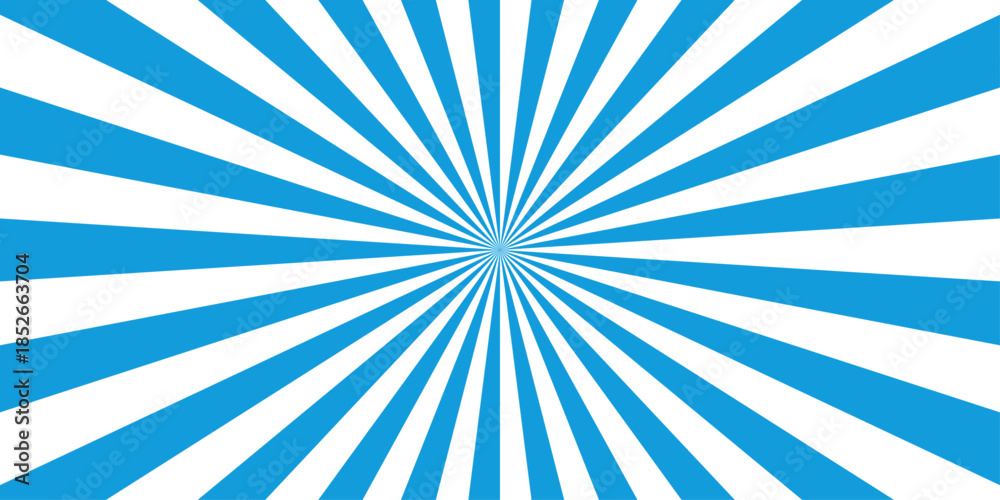 Fototapeta premium sunburst pattern blue and white background design. Vintage sunrays illustration swirl line. sun beam vector banner design pop art comic burst gradient concept pattern.
