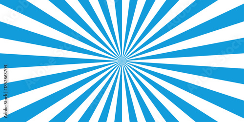 sunburst pattern blue and white background design. Vintage sunrays illustration swirl line. sun beam vector banner design pop art comic burst gradient concept pattern.