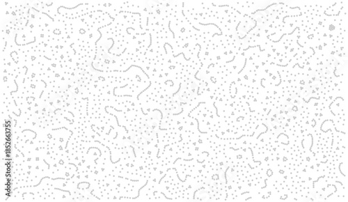 Abstract grey vector background featuring chaotic dots forming organic lines resembling microscopic bacteria cells. Textured stipple pattern for science and medical design concepts.