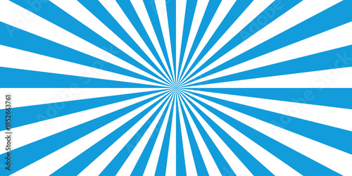 sunburst pattern blue and white background design. Vintage sunrays illustration swirl line. sun beam vector banner design pop art comic burst gradient concept pattern.