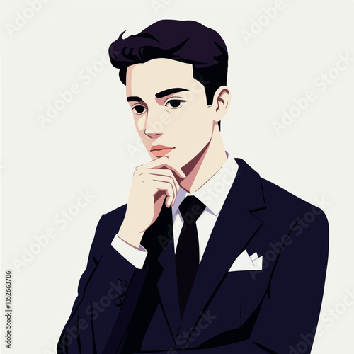 Pixel Art Man In Dark Suit ...