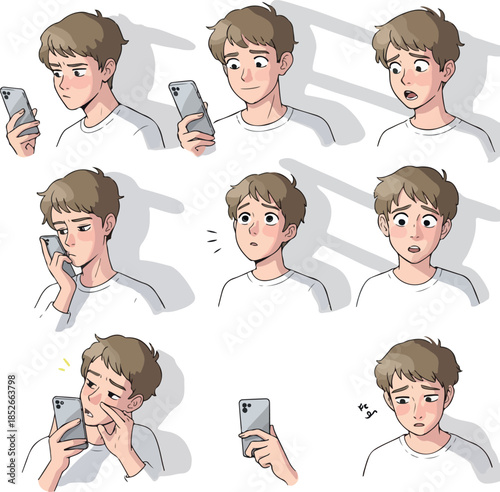 Pixel Art Man Holding Phone...