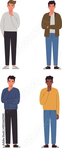 Pixel Art Men Thinking Thou...