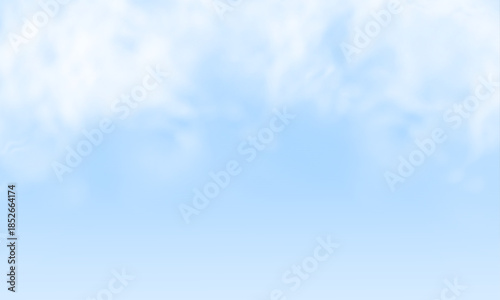 Cumulus clouds in the blue sky. Cutout smoke and cloud PNG illustration in high resolution. Dense black smoke plumes on background. Includes atmospheric effects like mist, fog. Vector illustration.
