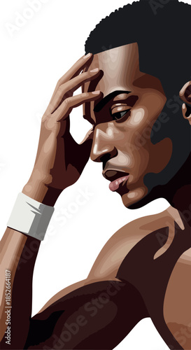 Pixel Art Portrait Man Hand...