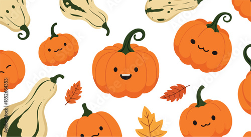 Pixel Art Pumpkins and Gour...