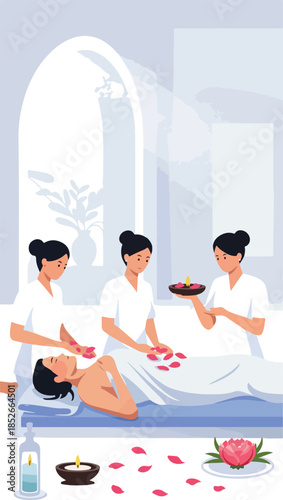 Pixel Art Spa Massage With Rose Petals Soft Light And Candles