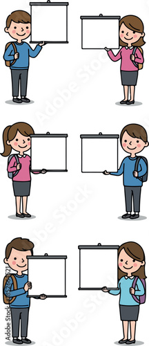 Pixel Art Students Holding ...
