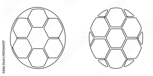 Single one line drawing football shoes and soccer ball. Football icon. Soccer ball boots. Sports inventory. Competitive and competition game tournament. Continuous line draw design vector illustration
