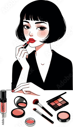 Pixel Art Woman Applying Re...