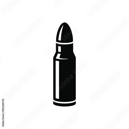 A single black bullet is shown against a white background.