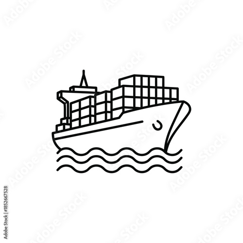 Minimal line global delivery icon representing international shipping and worldwide logistics network
