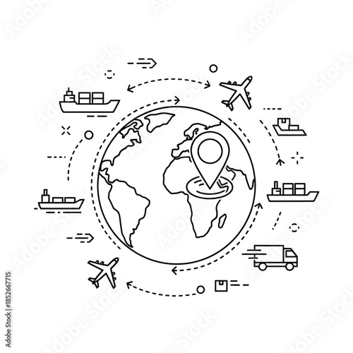 Outline worker approval icon symbolizing quality control, inspection and logistics management
