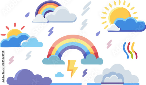 Weather Conditions Collection: Storm, Rain, Sun & Clouds
