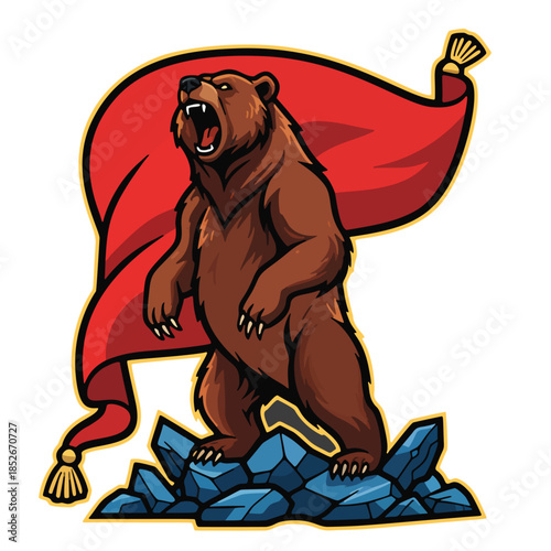 Esports logo of a wild bear, ferocious predator ready to hunt and dominate the game with strong, fast and deadly performance	