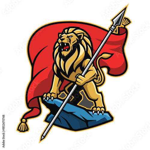 Esports logo of a wild lion, ferocious predator ready to hunt and dominate the game with strong, fast and deadly performance	