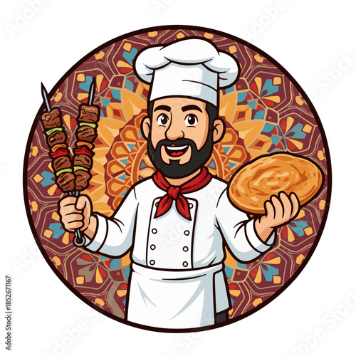 A commercial chef logo for a food business or restaurant that is easy to remember and aesthetic