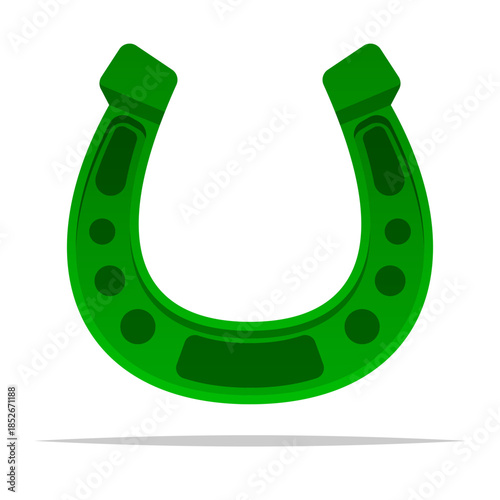 Green horseshoe vector isolated illustration