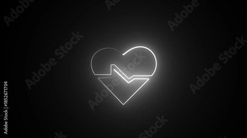 The glowing health insurance and medical welfare concept. Future healthcare planning on the black background 4k animation 