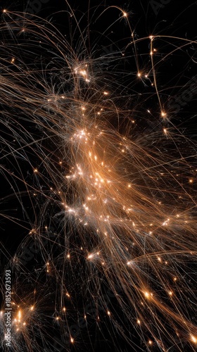 Emancipation Day (Guyana) Abstract sparks: dynamic light trails and energy burst against black background