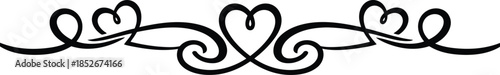 Elegant heart swirl border design element Vector