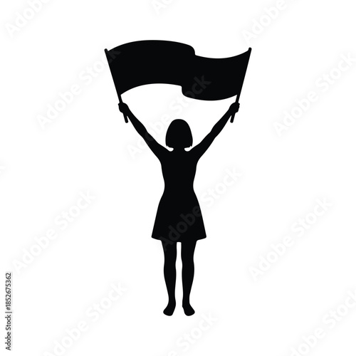 Black Woman Holding Hope Banner Silhouette