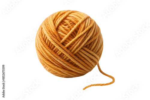 Orange Knitting Yarn Wool Ball Isolated on a Transparent Background