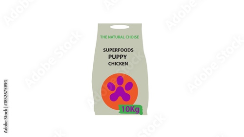 Dog food packaging for puppy chicken superfoods 10kg natural choice