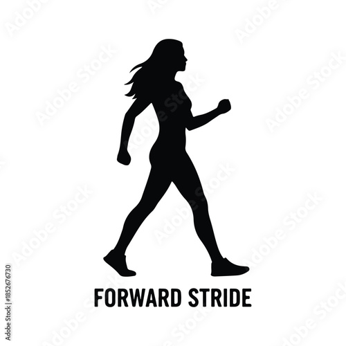 Black Woman Stepping Forward Confidently Silhouette