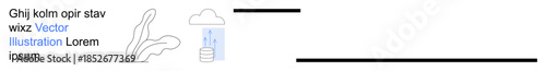Data storage, cloud computing, digital security, technology innovation, IT infrastructure, minimal design. Abstract cloud and data concept. Cloud computing and data storage